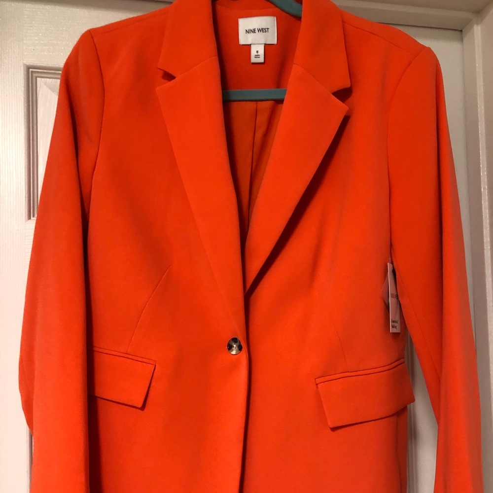 Bright Orange Nine West Blazer